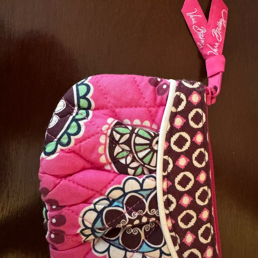 Vera Bradley Pink Floral Quilted Wristlet